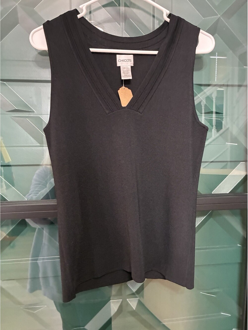 Chico’s Black Knit Sleeveless Ladies Blouse - Size 1